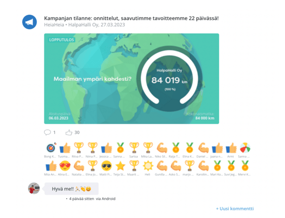 HalpaHalli kampanja tavoitteessa 22 päivässä