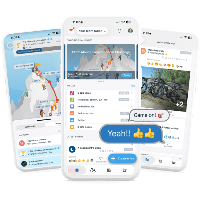 HeiaHeia Hero, kolme sovelluskuvaa - valkoinen (2)