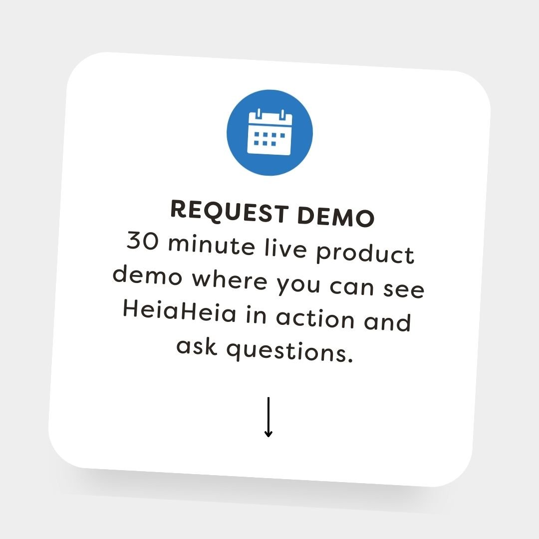 30 minute live product demo where you can see HeiaHeia in action and ask questions.